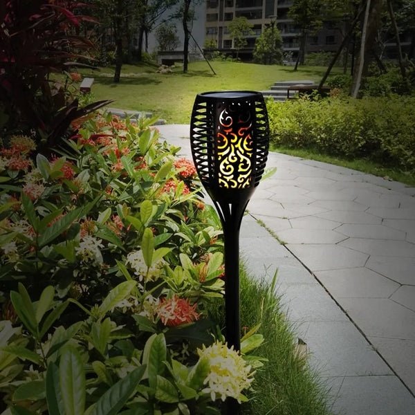 Solar-Powered Tiki Torch Lights